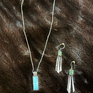 Vintage Silver and Turquoise Jewelry Set